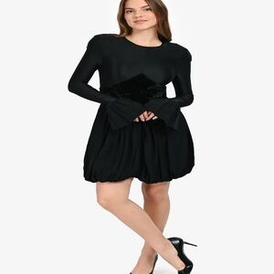 Paco Rabanne Black Long Sleeve Dress